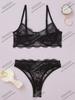 Boate Sedutora Renda Bordada Transparente Lingerie Sexy Estilo Europeu e Americano Conjunto de Duas Peças Fornecimento Transfronteiriço Entrega Direta Sedutora