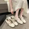 Novos Sapatos Rasos de Salto Baixo Estilo Francês para Mulheres Verão e Outono 2025, Modernos e Versáteis, Sapatos Mary Jane Delicados e Femininos