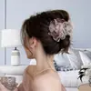 Estilo Escandinavo Pin de Rosa Flor de Gasa Flor Artificial Flor Falsa Pasador de Pelo Hecho a Mano DIY Pasador Accesorios para el Cabello Lolita Tocado