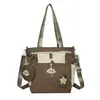Mochila soft girl muito estilosa, mini bolsa mini ins, conjunto de mochila de duas peças para estudantes universitárias para passeios de primavera