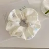 Elástico de cabelo azul com bolinhas estilo coreano, com toque de alta qualidade, scrunchie de laço para prender o cabelo em um coque, acessório de cabelo simples
