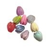 Pendientes de estilo antiguo de 7 x 9 mm con forma de flor de concha natural, tulipán rosa en relieve, broche, horquilla, accesorios de joyería