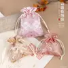 Bolsa em forma de arco bolsa de embalagem para joias bolsa de presente fecho de cordão bolsa de armazenamento bolsa de brocado para peças de teatro bolsa de pano flor de onda do mar