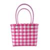 Alça de Mangueira de Verão Bolsa Tecida Cesta de Legumes de Plástico Bolsa Cesta Pequena Colorida Combinando com Fotos Bolsa de Praia Bolsa Feminina