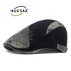 Gorra de Visera para Hombre, Estilo Biker Patchwork Vintage de Verano, Boina Versátil Casual para Mujer, Moderna