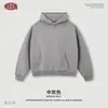 BE Ropa para Hombre Estilo Callejero Americano Retro Algodón Puro Cepillado Copo de Nieve Holgada Cuadrada Hombro Caído Sudadera con Capucha para Hombre