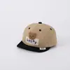 Gorra de visera para bebé, coreana, linda, de dibujos animados, oso LUCKY, sombrero de ala suave, nuevo sombrero de protección solar para bebé G951