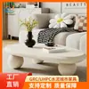 Mesa de centro rectangular baja de GRC, estilo terraza japonesa, adecuada para uso interior y exterior, resistente a la humedad, no se agrieta, mesa de café personalizable
