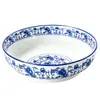 Tigela Grande de Porcelana Azul e Branca Retrô 10 polegadas Tigela Grande para Sopa Comercial Tigela Grande para Peixe Cozido Peixe com Chucrute Cerâmica Tigela para Sopa
