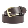 Cinto Masculino Couro Genuíno Vintage Casual Fivela de Pino Cinto de Couro Bovino Cinto Masculino Perfurado