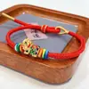 Pulsera Despertar del León Dorado para Mujer, Artículo Popular de Transmisión en Vivo, Regalo de Tendencia Nacional, Color Esmalte, Oro Puro 999, Cuenta de la Suerte, Pulsera Roja de León