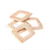 Accesorios de pendientes cuadrados de ratán transfronterizos, color natural marrón, artesanías tejidas de hierba de ratán, decoraciones hechas a mano para bricolaje