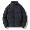 Jaqueta de algodão minimalista da moda estilo coreano para o inverno, com caimento solto, para jovens, estilo Hong Kong, gola alta, casaco de algodão espessado, jaqueta puffer