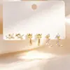 Novedades de Verano: Delicados Pendientes de Circonita Microincrustada, Juego de Tres Pares, Frescos y Dulces, Pendientes Versátiles y Elegantes con Circonita Microincrustada