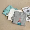 Chapéu de Algodão Cartoon Floco de Neve Fresco de Verão, Camiseta de Manga Curta Estampada para Menina, Blusa Respirável Versátil que Reduz a Idade