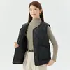 Colete Interno Feminino Quente, Grosso e Forrado com Fleece, Colete Casual Feminino de Lã de Cordeiro com Botões de Algodão 2502
