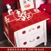 Funda Roja Festiva para Mesita de Noche de Boda Decoración de Habitación de Boda Mantel Tela Cubierta para Evento de Boda Cubierta Antipolvo para Dormitorio