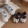 Sapatos de Couro Florais Doces para Meninas 2026 Outono Novo Solado Macio Sapatos Baixos Simples Estilo Coreano Versátil Sapatos de Princesa para Meninas Jovens