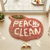 Estilo ins alfombra de piso irregular flocado de frutas alfombra de semicírculo absorbente de agua para baño alfombrilla antideslizante especial para puerta de baño