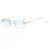 Gafas Sin Montura Azul Claro de Alta Inteligencia para Mujer con un Aspecto Puro y Deseable, Adecuadas para Caras Cuadradas y Redondas, para Miopía, con un Diseño Fresco y Sin Bordes