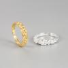 Anillo convexo irregular de moda europea y americana, plata de ley S925, con forma de papel de aluminio, anillo sencillo y distintivo.