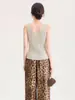 2612705-12 pines tejido denso hilo de papel japonés importado textura simple ajuste ceñido chaleco de punto top verano Nan You ropa de mujer