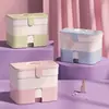 Grande Promoção Caixa de Armazenamento Portátil Transfronteiriça para Cosméticos Caixa de Armazenamento de Plástico à Prova de Poeira para Batom Esmalte Caixa de Armazenamento para Joias Acessórios de Cabelo