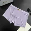 Nova Roupa Íntima Jacquard de Seda Gelada para Homens Atacado Respirável Nylon Roupa Íntima Masculina Elástica Secagem Rápida Boxer Briefs Masculinos