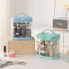 Bolsa de Maquillaje Transparente con Lunares Bolsa de Artículos de Tocador Impermeable de PVC Portátil para Viaje Bolsa de Baño de Gran Capacidad Bolsa de Almacenamiento para Cosméticos