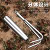 Rastrillo de acero inoxidable mango soldado integrado jardinería rastrillo multidentado multigarra herramientas de jardín para remover rastrillo pequeño