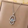 Venta Caliente Transfronteriza Collar de Acero de Titanio para Mujer Ojo Turco Azul Ojo del Diablo Colgante Cadena para Clavícula de Lujo Sutil Joyería