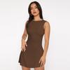 Nueva Falda Corta de Color Sólido Hot Girl, Vestido sin Mangas con Espalda Descubierta, Moda Sexy para Mujer Y2K Transfronteriza Europea y Americana