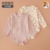 Ropa de Otoño e Invierno Nueva para Recién Nacidos de Algodón Puro Bata para Bebé Mono de Doble Capa para Bebé Ropa Íntima de Triángulo para Niños Pequeños Ropa para Gatear para Bebé