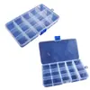 Caixa de armazenamento de material DIY de alta qualidade, inodora, com 15 compartimentos, divisível, transparente, de plástico para mesa, atacado