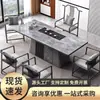 Mesa de Té y Sillas de Pizarra de Lujo Ligero Simples para Oficina y Hogar, Mesa de Té Estilo Italiano con Tetera Integrada