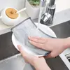 Paño de lavavajillas de alambre plateado de doble cara, trapo de alambre de acero que reemplaza la lana de acero, toalla de lavavajillas con aceite antiadherente, olla para lavavajillas de cocina