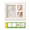 Bebé Cien Días de Edad Huella de Mano y Pie Hueco Marco de Fotos DIY Huella de Pata de Mascota Conmemorativa Almohadilla de Tinta para Mano y Pie de Bebé como recuerdo