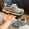Zapatos de Papá Estilo Rock 4.5cm de Suela Gruesa Transpirables Nuevos Versátiles para Exteriores Principios de Otoño Todas las Estaciones Casuales Deportivos Zapatos de Papá para Mujer