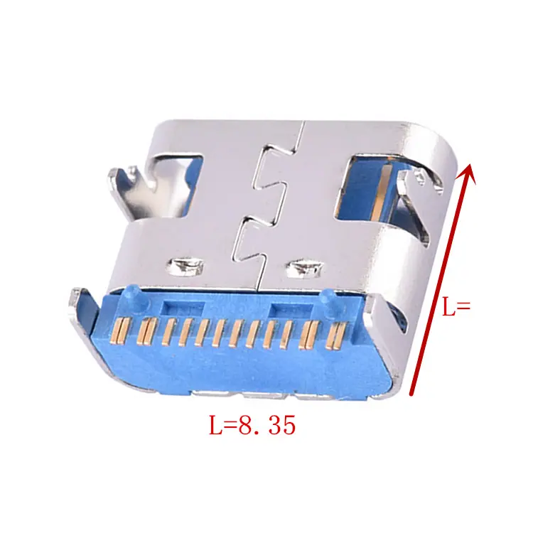 TYPE-C16P母座短体前插后贴=L8.35MM
