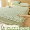 Saia de Cama de Veludo Leite Grau Mãe e Bebê Classe A Capa Peça Única Inverno Acolchoado Espesso Protetor de Colchão Capa de Cama de Veludo Coral 2