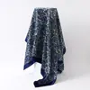 Lenço de Seda com Padrão Paisley Clássico Europeu e Americano para Mulheres, Lenço de Cabeça Versátil da Moda em Seda Sintética, Lenço Quadrado de 90cm, Atacado Transfronteiriço