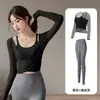 Top de Yoga em Renda Nevoeiro para Mulheres, Modelagem Justa, Estilo Curto, Roupa Esportiva que Pode Ser Usada Fora, com Bojos