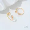 Anillo Titular de Cristal Zirconia Color-Preservante Chapado en Oro 14K Lazo Flor Pequeña Abalorio Anillo de Perlas Hecho a Mano DIY Accesorios