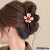 Lindo y elegante pinza de tiburón con forma de lazo, pinza para el pelo de moda con diseño floral, accesorio simple para peinados recogidos a medias
