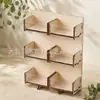 Expositor de madera con pegatinas, portátil, para tarjetas, multifuncional, de madera, para guardar joyas y de forma creativa.