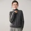 Suéter de Cachemira Grueso de Doble Capa para Otoño e Invierno para Mujer, Cuello Alto con Patrón de Diamantes, Jersey de Manga Larga, Suéter Base de Punto de Lana Adelgazante