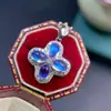 Colgante de Luz de Luna Azul Natural Color Azul Fuerte Joyería Tesoro Incrustación de Plata 925 Moderno y Hermoso Encantador Piedra Principal 4