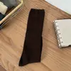 Calcetines altos para mujer estilo miu color liso versátiles calcetines largos otoño nuevo estilo estilo coreano simples ajustados calcetines jk sin costuras