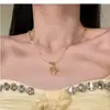 Collar Retro Literario de Cristal Hoja de Arce Perla Lujo Accesible Gama Alta Diseño de Nicho Elegante Exquisito Versátil Cadena para Clavícula