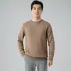 Suéter de Caxemira Masculino de Outono e Inverno Suéter Espesso Tamanho Plus Gola Semi-Alta Solto Camada Interna Camiseta Básica Pulôver Suéter de Lã Masculino